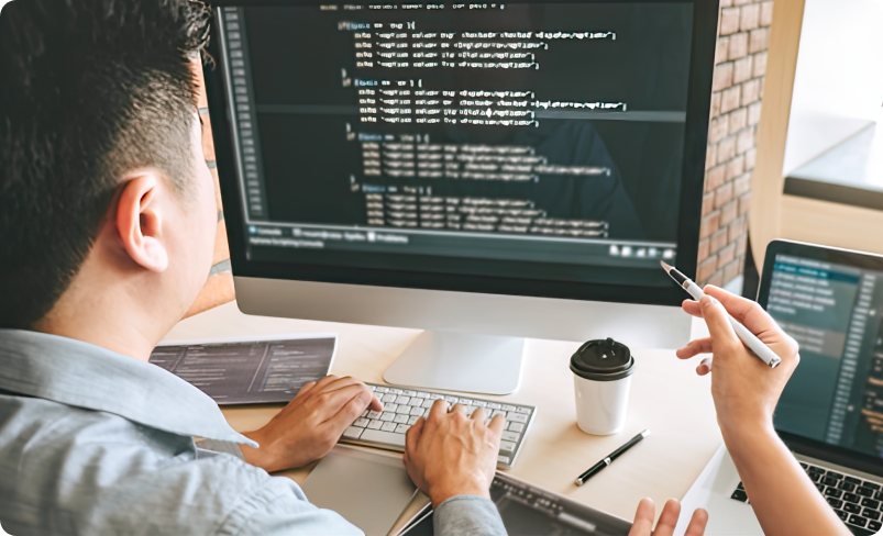 Software development team working on a digital solution